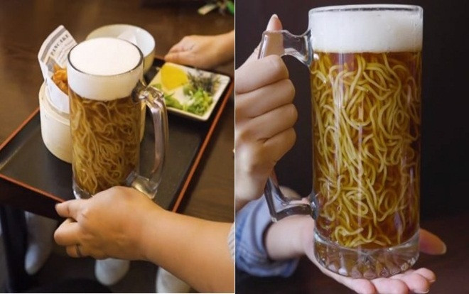 Món ăn mới có tên gọi “Ramen bia ướp lạnh”. Ảnh: Nextshark.