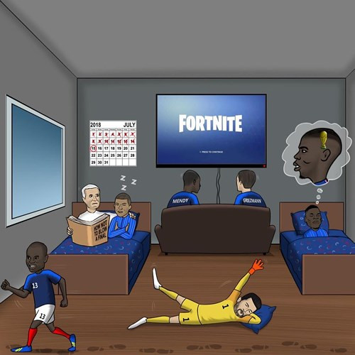 Dàn sao Pháp ráo riết chuẩn bị cho trận chung kết World Cup 2018 với Croaia. (Ảnh: B/R).