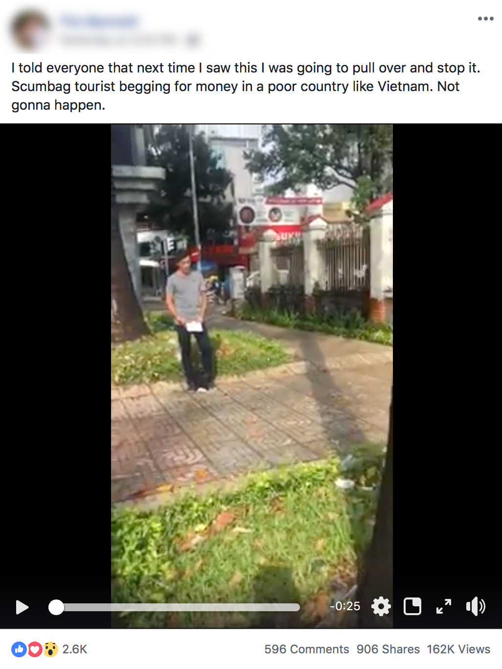 Hình chụp đoạn phim được đăng bởi anh T., nhận được 162K lượt xem là 906 chia sẻ.