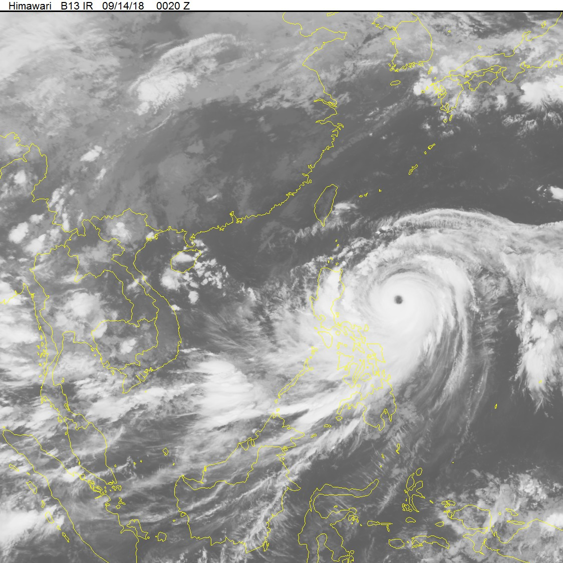 "Mắt bão" từ ảnh chụp vệ tinh.