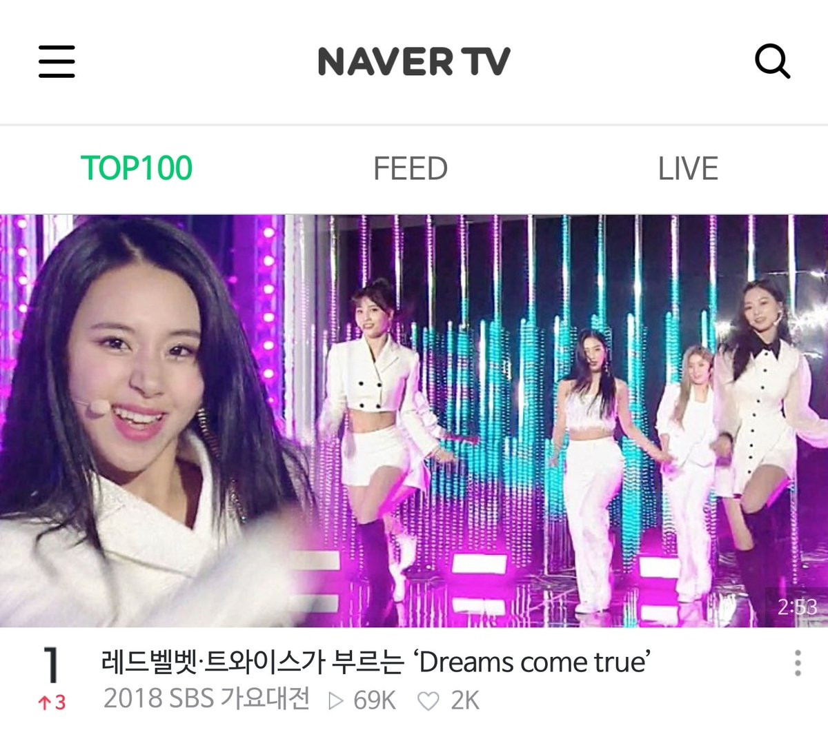 Màn kết hợp đặc biệt đã leo thẳng lên vị trí hạng 1 của top 100 video thịnh hành nhất Naver.