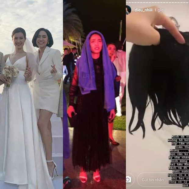 Diệu Nhi là một trong những cái tên "được yêu thích" của trò ném xuống hồ bơi. Sau nhiều lần van xin không thành, cô liên tục trở thành "nạn nhân" tới mức ... rớt luôn bộ tóc giả.