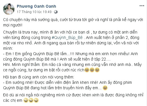 Cách nhìn của anh bạn diễn này ngược lại hoàn toàn với ý kiến khán giả.