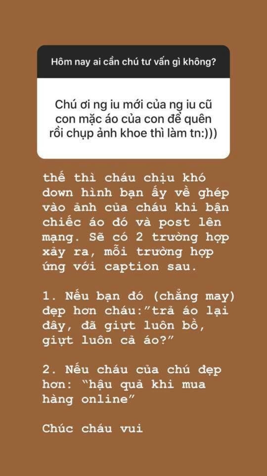 Lâu lắm chú mới trả lời được một câu mà ai cũng phải tấm tắc vì sự nghiêm túc hiếm có. Lâu lắm chú mới trả lời được một câu mà ai cũng phải tấm tắc vì sự nghiêm túc hiếm có.