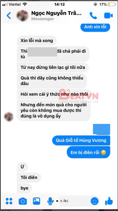 Cô người yêu nhất quyết đòi chia tay vì không có quà.