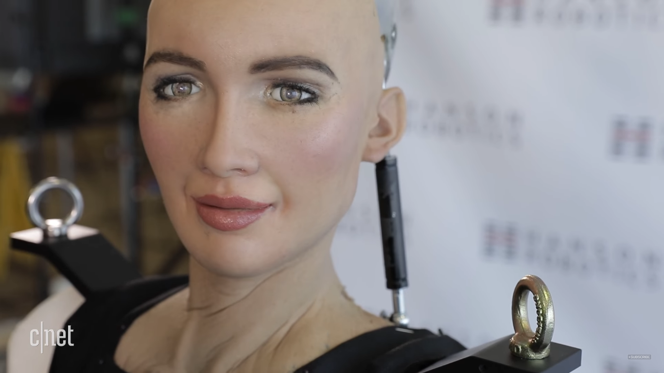 Người máy này gây ấn tượng bởi gương mặt giống hệt người thật. 