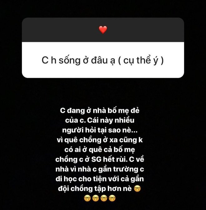 Nhật Linh đang ở nhà mẹ ruột để thuận tiện cho việc đi học.