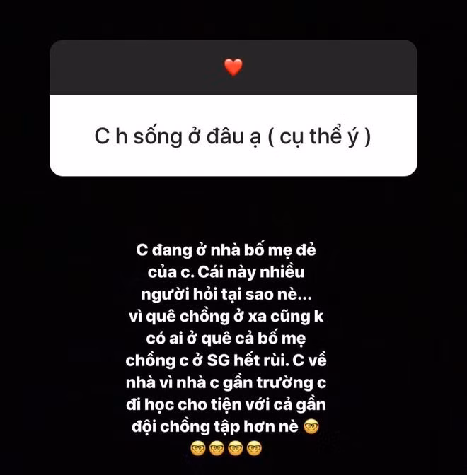 Nhật Linh đang ở nhà mẹ ruột để thuận tiện cho việc đi học.