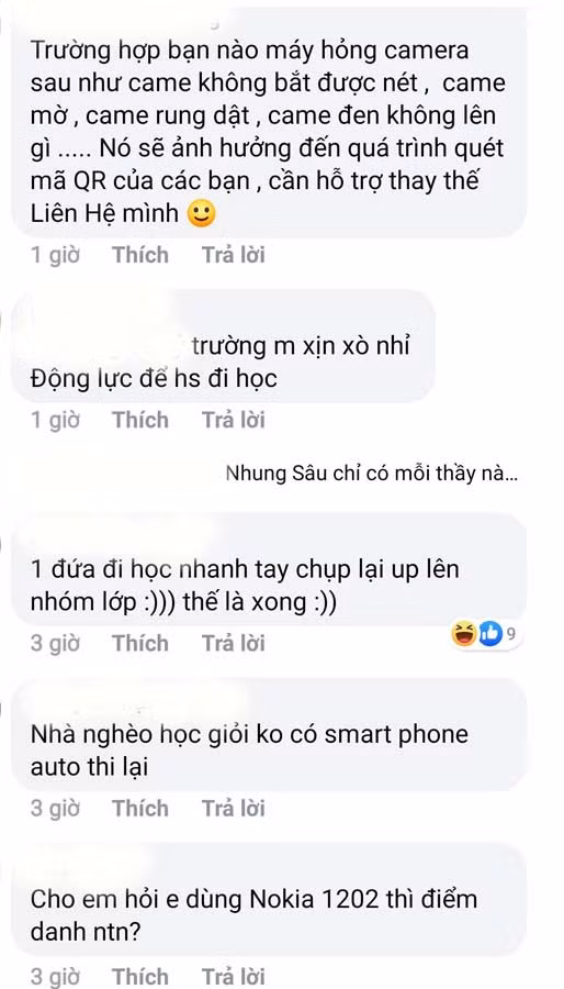 Ngoài ra, còn có ý kiến không phải là điện thoại smartphone thì điểm danh như thế nào.