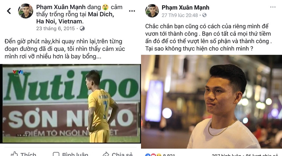 Nếu đang chán nản, vậy tìm đến Facebook cá nhân của Xuân Mạnh để tìm động lực vượt khó đi thôi!