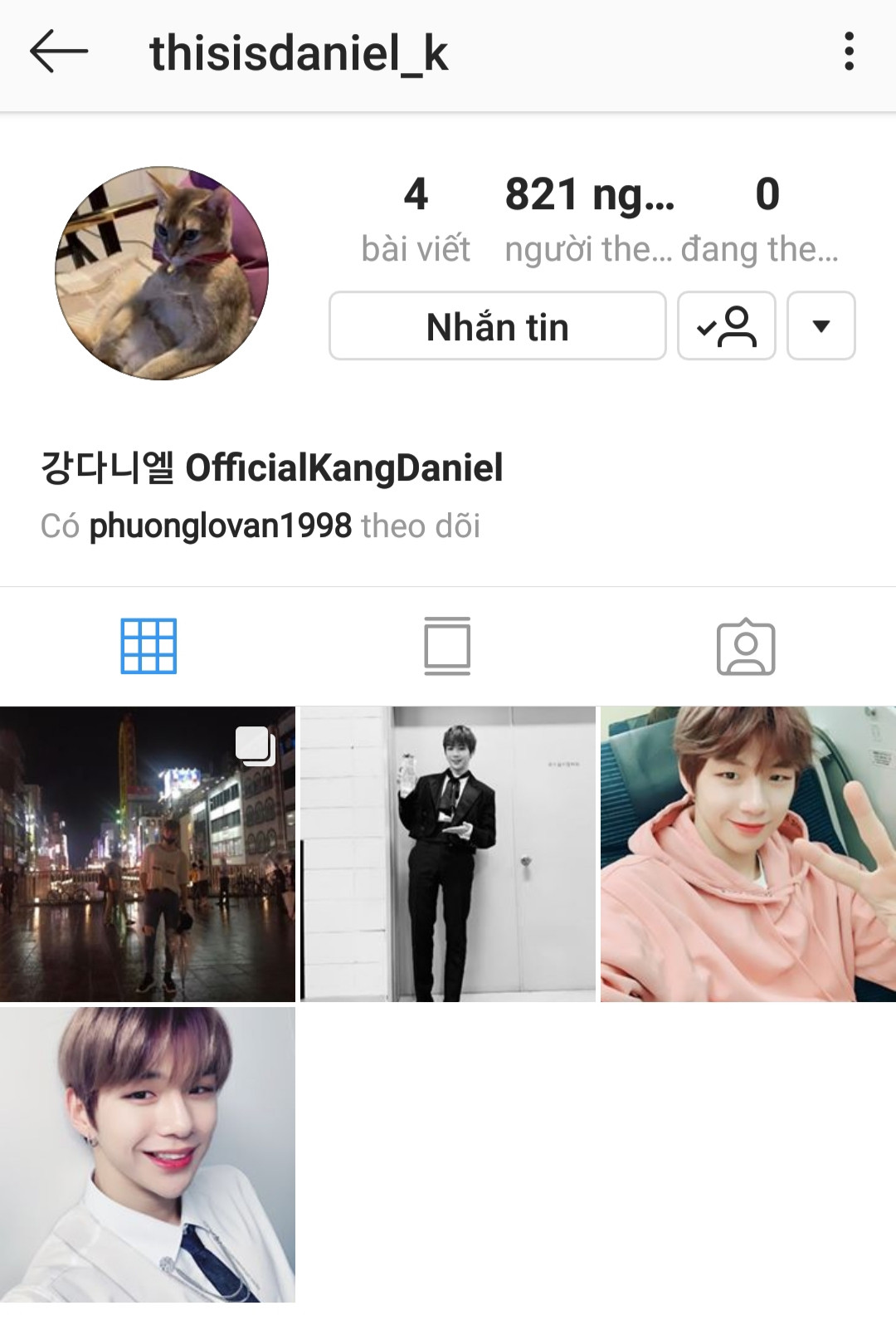 Kang Daniel đã đăng đến bốn bức ảnh siêu điển trai để "mở hàng" cho Instagram của mình.