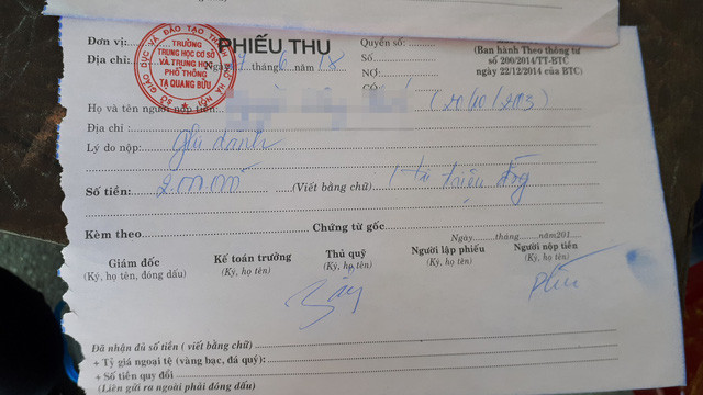 Phí ghi danh 2 triệu đồng.