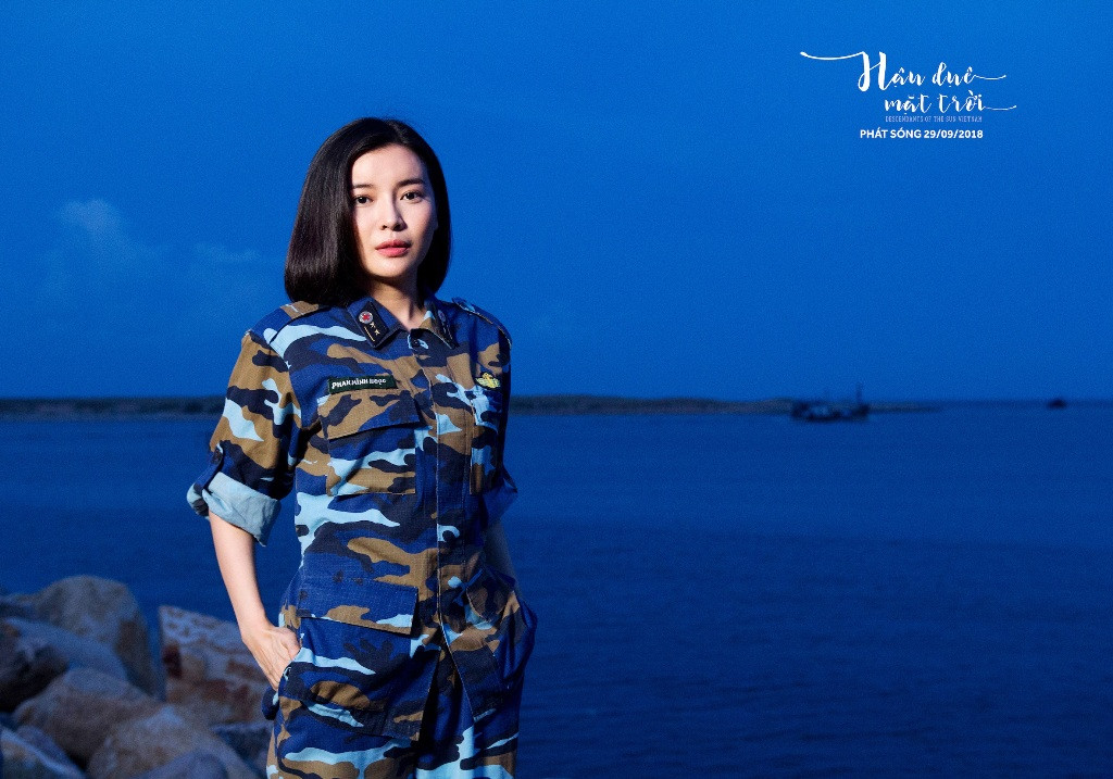 Diễn viên Thái Hà trong vai trung úy Minh Ngọc