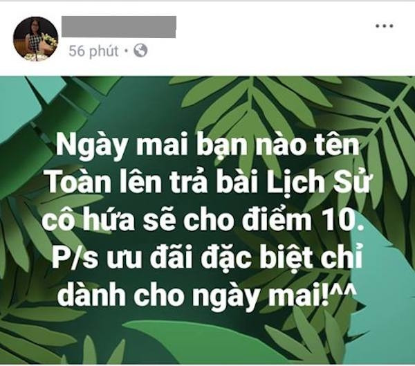 "Ưu đãi đặc biệt" chỉ duy nhất một ngày cho những ai tên Toàn.