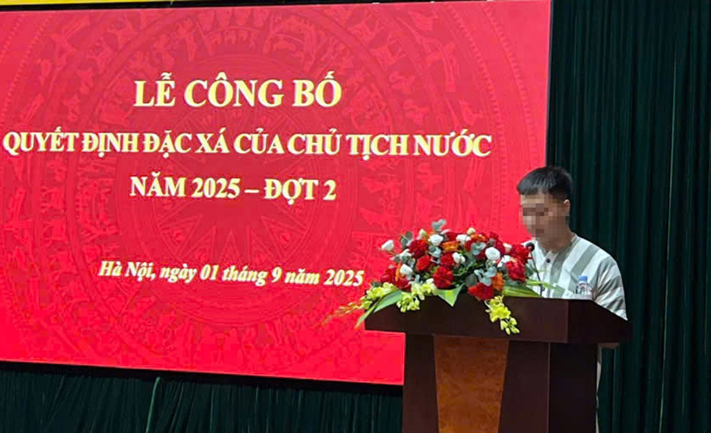 Đại diện phạm nhân được xét đặc xá phát biểu. pham-nhan-2.jpg