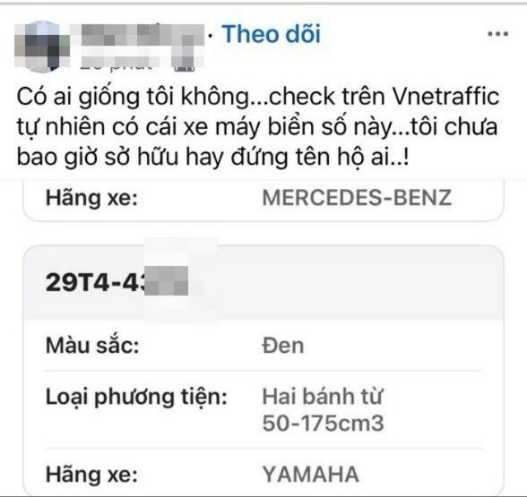 Nội dung bài viết đăng tải trên mạng xã hội. xe-may-189.jpg