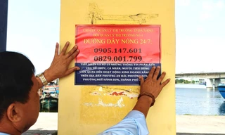 Đà Nẵng dán số đường dây nóng khắp các cây xăng