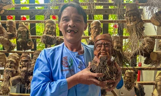 Người đàn ông 'hồi sinh' gốc tre bỏ đi thành tác phẩm nghệ thuật