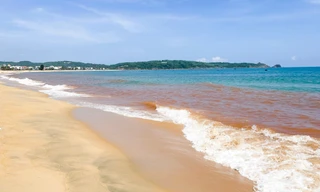 Nước biển ở Gia Lai chuyển màu nâu đỏ
