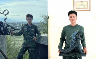 Chàng lính trẻ chế tác kỳ quan giấy Origami giữa thao trường