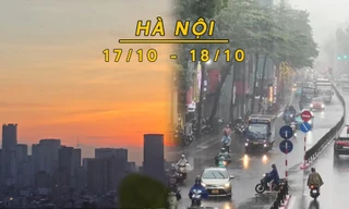 Cuối tuần Hà Nội sáng mưa rào, ngày nắng
