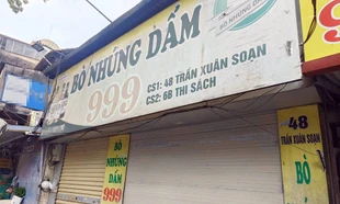 Quán bò nhúng dấm 999 nơi khách hàng phản ánh. Ảnh: Thanh Phong