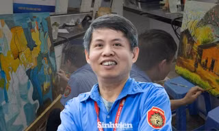 Chuyện chú bảo vệ vẽ tranh tặng Đại học Bách khoa: Là kiến trúc sư nội thất gần 20 năm, vợ là Thạc sĩ khoa học