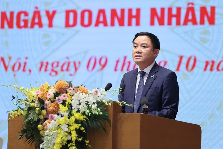 Ông Lê Ngọc Sơn - Tổng Giám đốc Tập đoàn Công nghiệp - Năng lượng quốc gia Việt Nam (Petrovietnam) - phát biểu tại hội nghị. Ảnh: VGP/Nhật Bắc.