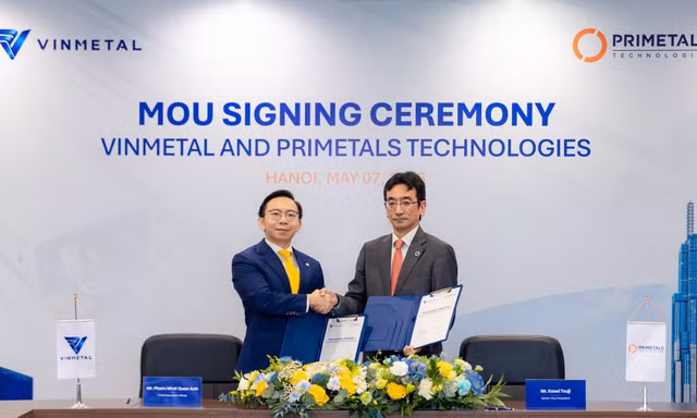 Vinmetal hợp tác Primetals phát triển công nghệ sản xuất thép tiên tiến hàng đầu thế giới