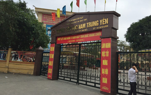 Trường Tiểu học Nam Trung Yên, nơi xảy ra vụ việc.