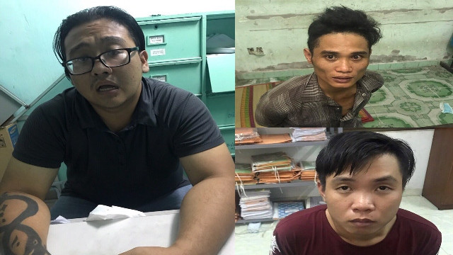 Hoàng Mập và đồng phạm. Ảnh CA