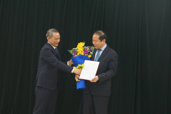 Ông Trương Quang Nghĩa, khi đó là Bộ trưởng Bộ GTVT rao quyết định bổ nhiệm Chủ tịch HĐTV cho ông Vũ Anh Minh