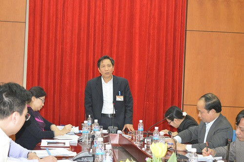 Thứ trưởng Bộ Nội vụ Trần Anh Tuấn làm việc với Sở Nội vụ Hà Nội chiều 12/1/2016.