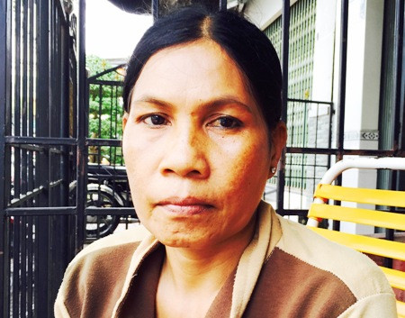 Bà Lý Thị Út trong buổi tiếp xúc với báo chí.