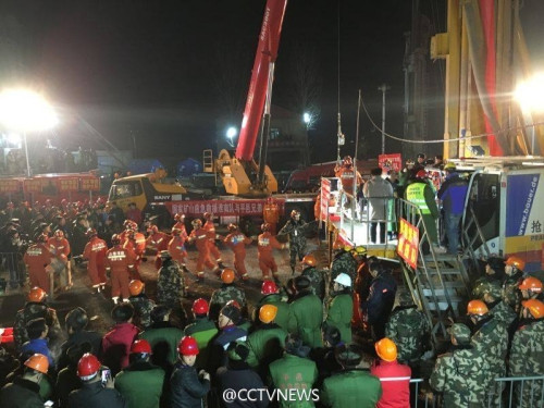 Hiện trường cứu hộ. Ảnh: CCTV