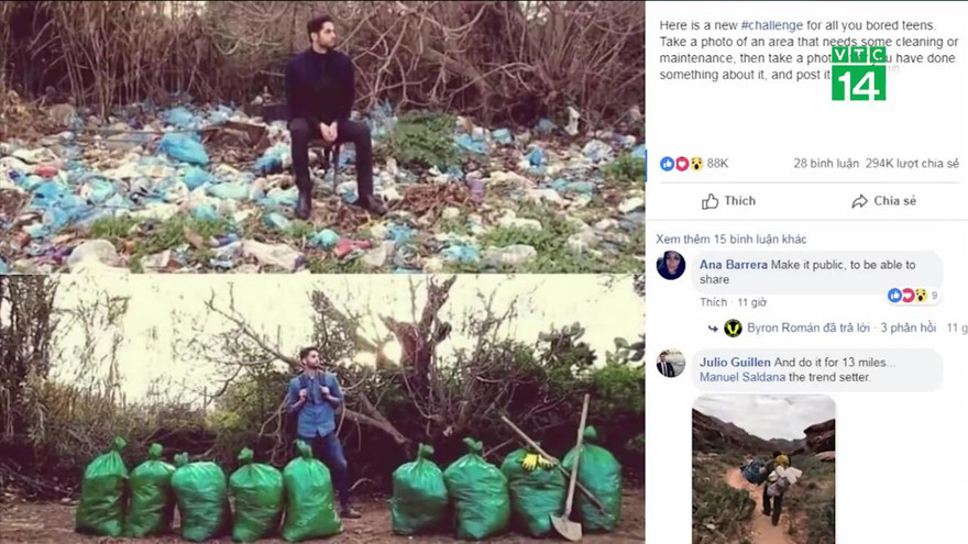 Thử thách dọn rác gây bão mạng thế giới