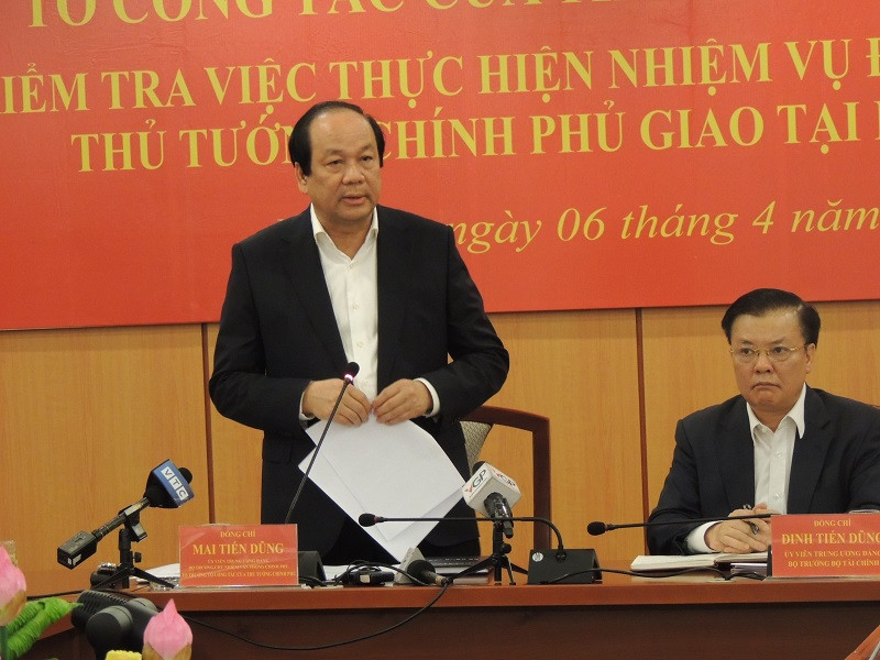 Tổ công tác của Thủ tướng kiểm tra việc thực hiện nhiệm vụ tại Bộ Tài chính