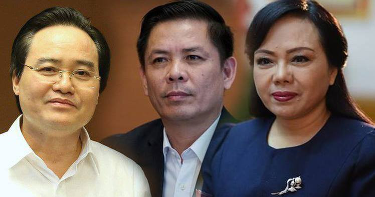 Các bộ trưởng thuộc diện lấy phiếu tín nhiệm lần này