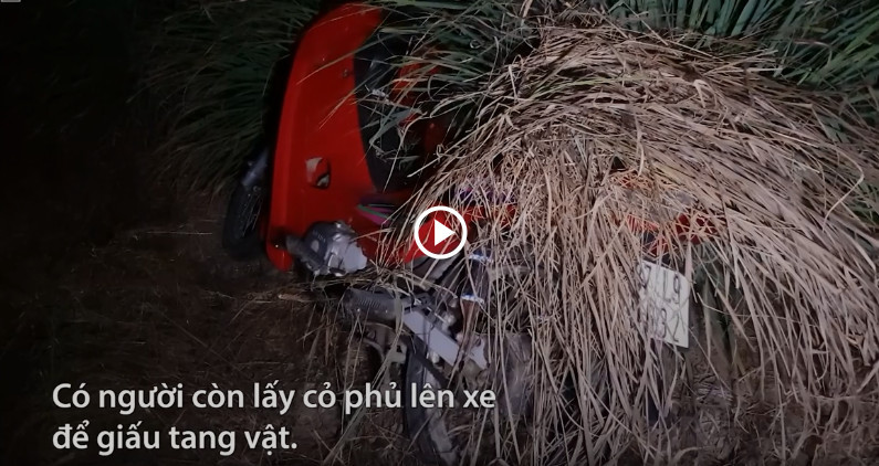 Quái xế phủ cỏ lên xe nguỵ trang khi bị cảnh sát truy đuổi