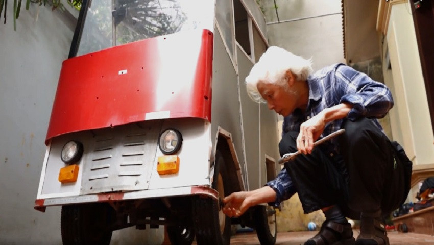 Thầy giáo 70 tuổi chế ôtô điện từ linh kiện đồng nát