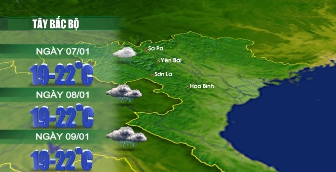 Thời tiết 3 ngày tới: Miền Bắc có mưa nhỏ rải rác, trời rét