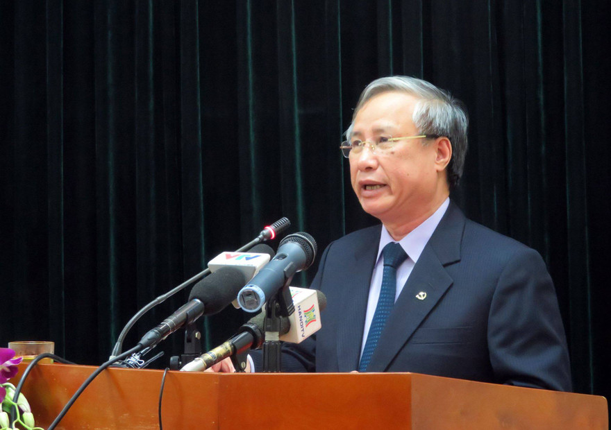 Ông Trần Quốc Vượng, Thường trực Ban Bí thư, Chủ nhiệm UBKT T.Ư phát biểu tại lễ khai giảng