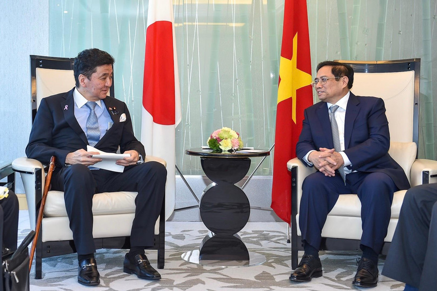 Thủ tướng Phạm Minh Chính tiếp Bộ trưởng Bộ Quốc phòng Nhật Bản Kishi Nobuo (Ảnh: Nhật Bắc)