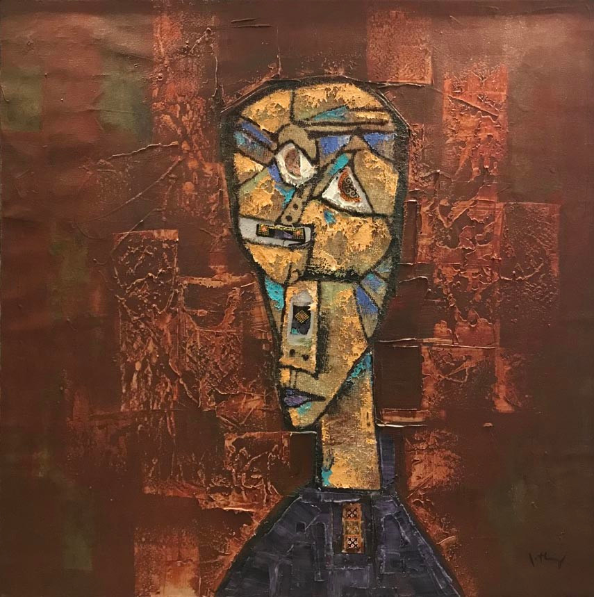 Tác phẩm December 1. Chất liệu Sơn dầu (100x100cm) của họa sĩ Vũ Thăng.