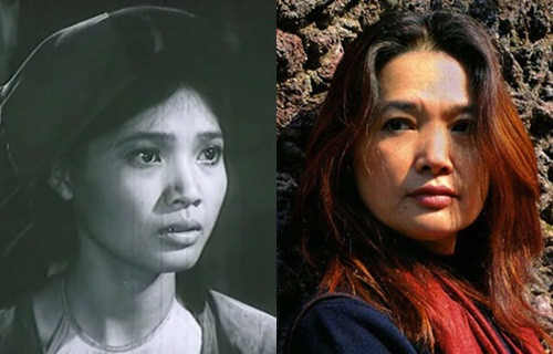 Lê Vân năm 22 tuổi (trái) trong vai chị Dậu.