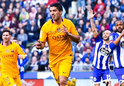 Suarez ghi tới bốn bàn sau một loạt trận tịt ngòi. Ảnh: Reuters