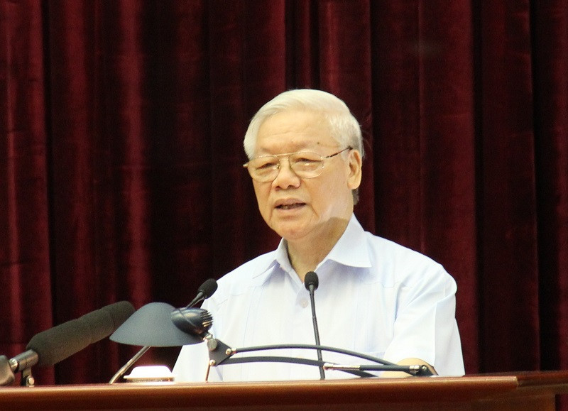 Tổng Bí thư Nguyễn Phú Trọng phát biểu tại hội nghị.