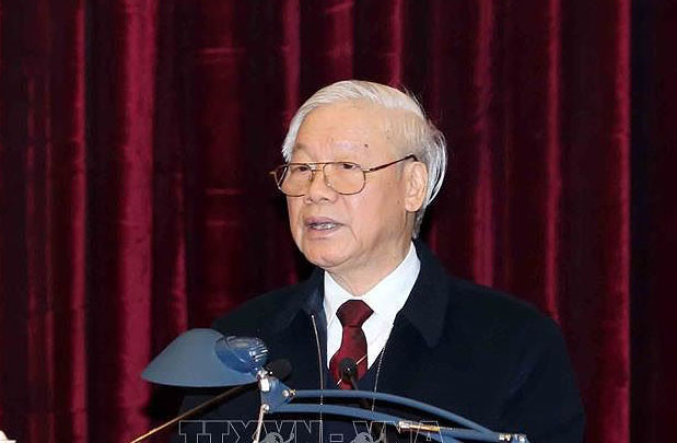 Tổng Bí thư, Chủ tịch nước Nguyễn Phú Trọng phát biểu tại Hội nghị (ảnh TTXVN)