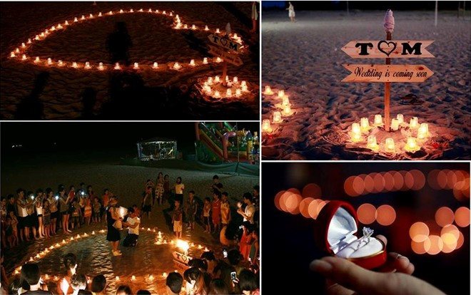 Màn cầu hôn lãng mạn thu hút 11.000 like (thích) và gần 1.000 chia sẻ trên mạng. Ảnh chụp màn hình.