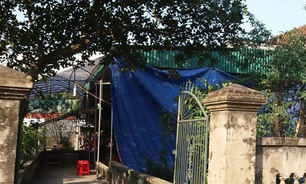 Ngôi nhà nơi chị Tình đổ xăng tự thiêu. 